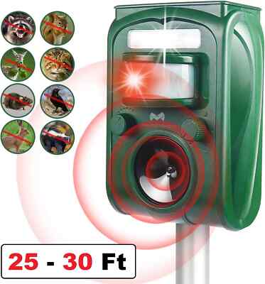 2024 Solar Ultrasonic Animal Repellent Dog Skunk Deer Raccoon For Garden Yard