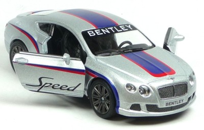 2012 Bentley Continental GT Speed Rallye Sammlermodell silber 1:38 KINSMART