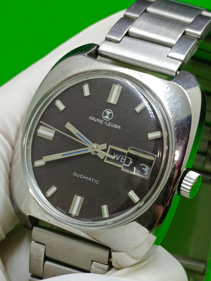 vintage Favre Leuba Daymatic watch Automat Day / Date Indicator - Image 2 of 4