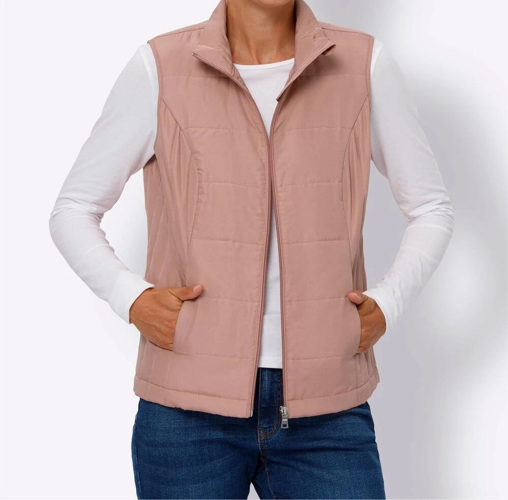 Damen Weste Steppweste ärmellos Stehkragen rosenholz Gr. 46 NEU