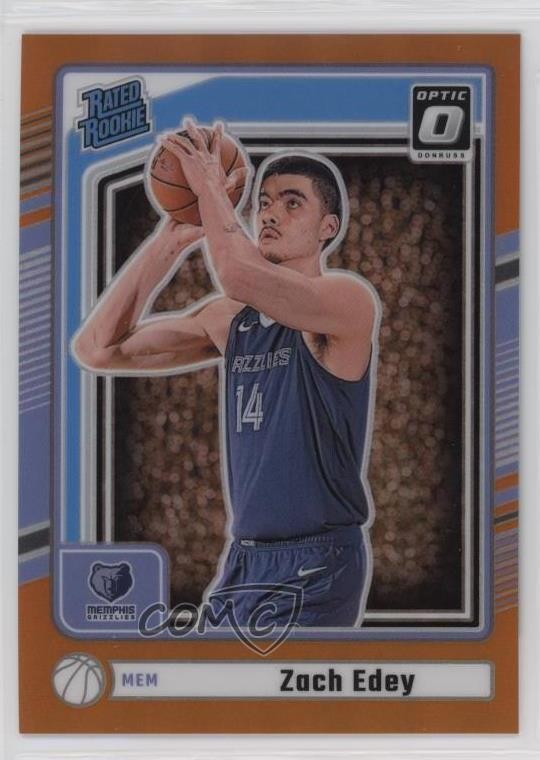 2024-25 Donruss Optic Rated Rookies Preview Orange Prizm 73/75 Zach Edey RC 15j1