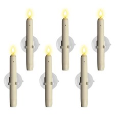 6 Packs Electric Window Candle Lamp With Sensor, Dusk To Dawn Sensor 7" 