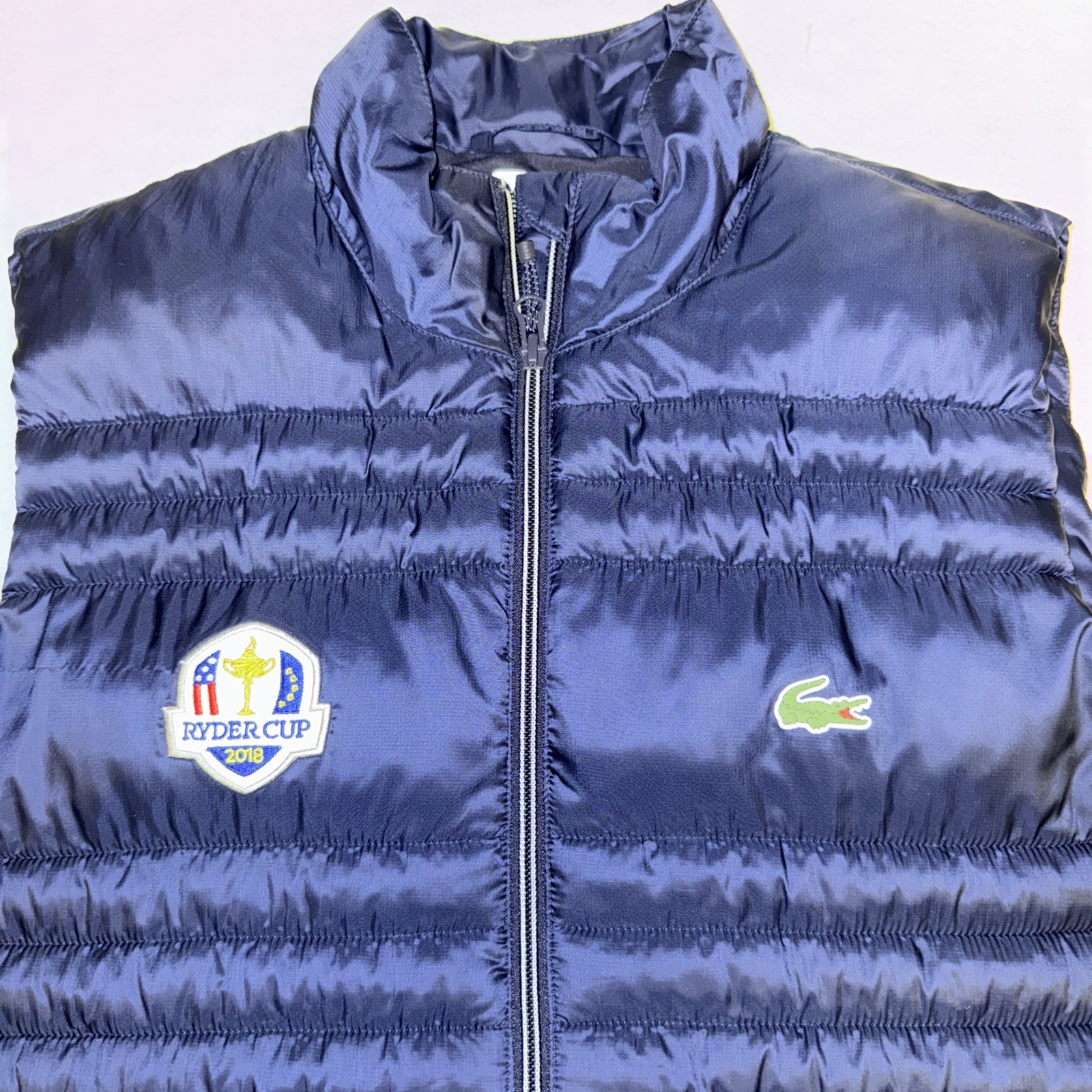 Lacoste Mens Ryder Cup 2018 Golf Body Warmer Gilet Blue  FR 48 US S image 2