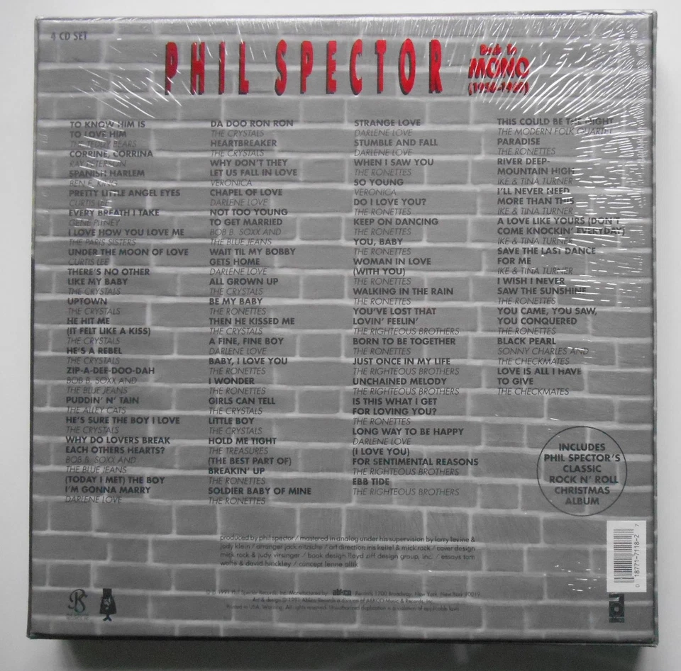 PHIL SPECTOR Back to Mono (1958-1969) - NEW & SEALED 4-Disc CD Box Set (1991) - Image 2 of 2