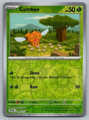 2023 Pokemon Obsidian Flames Combee 008/197 Reverse Holo