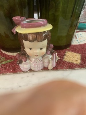 Nap I Japan Brown Pigtail Head/Vase/ Planter