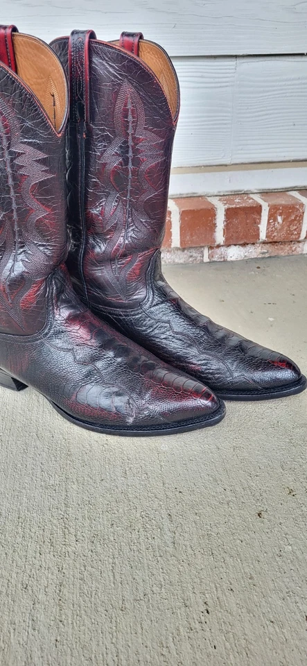 Botas Lucchese exóticas Lucchese pierna de avestruz para hombre 13 D Lucchese 2000 hechas a mano Foto 2 de 4