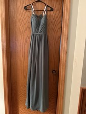 Azazie Green Sleeveless Bridesmaid Dress 100% Polyester Size A4