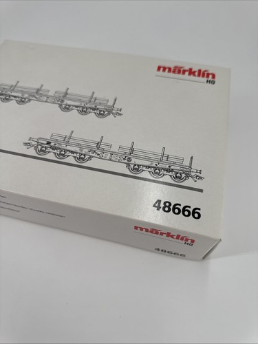 Marklin 48666, Continuous Casting Heavy Duty Flat Car Set, Two Car Set, HO Scale - Picture 3 of 7