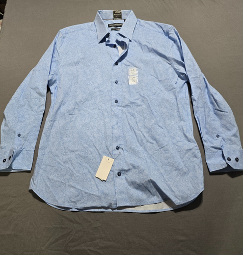 Nick Graham Men's Lotus Leaf Dress Shirt - Stretch Blend Wrinkle-Resistant Business Casual