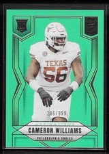 2025 Donruss Elite Rookies Cameron Williams #184 Aspirations Lime Green /999 (RC