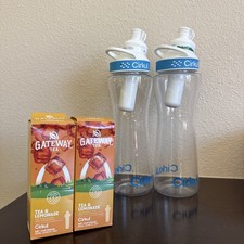 Lot Of 2 Cirkul 22 Oz Bottles Plastic Water Bottles + 2 Lemonade Cartridges