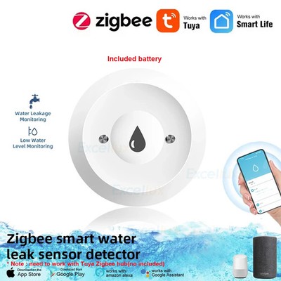 Tuya ZigBee Smart Water Sensor Leak Detector Flood Water Leakage Security Alarm