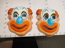 halloween mask 1960s (1) CLOWN circus cartoon red lips blue nose