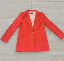 Talbots Relaxed 90s Blazer Size 2 Red Pepper Linen Cotton NWT Workwear Jacket