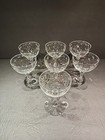 Set of 7 Cambridge Crystal Tall Sorbet/Champagne Glasses Cut Starburst Vtg 1940  — photo 3