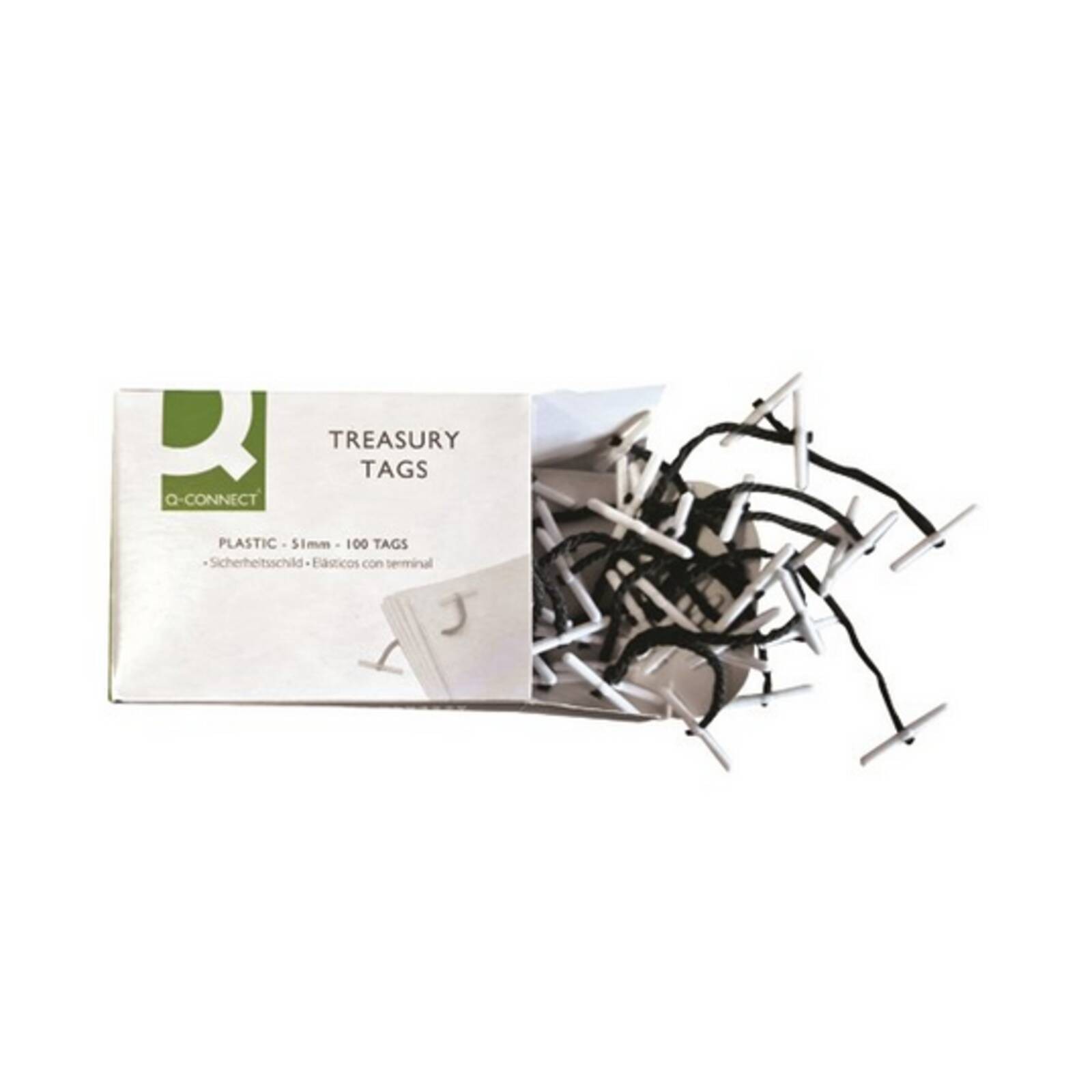 Q-Connect Plastic Treasury Tag Green 51mm (Pack of 100) Ref - Image 2