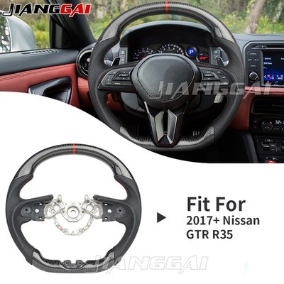 Carbon Fiber Perforated Leather Steering Wheel For Nissan GTR GT-R R35 2017-2024