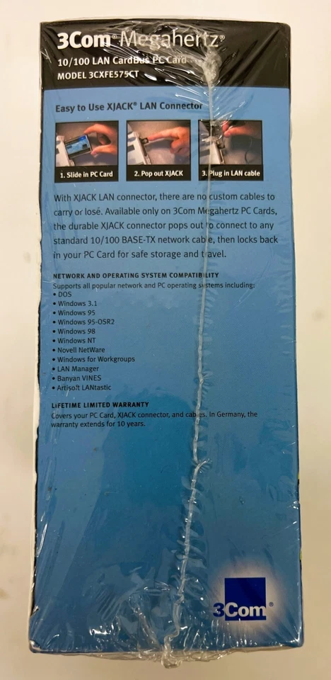 3Com Megahertz 10/100 LAN CardBus PC Card - 3CCFE575CT - New Sealed Box - Image 4 of 4