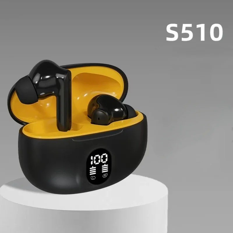 S510 Bluetooth TWS Earbuds HiFi Stereo Waterproof LED Display Mic Touch Control