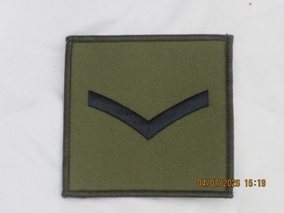 Rangabzeichen;  Lance Corporal,schwarz auf oliv, 70x70mm, Commando Rank Badge