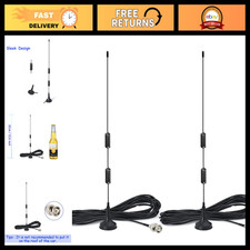 20-1300MHz Police Scanner Antenna - HF VHF UHF Magnetic Base BNC Male 2-Pack