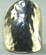 VTG HEAVY MEXICAN STERLING SILVER TALL HAMMERED RING SIZE 6 SX