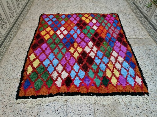 Vintage Marokkanischer Hanadmade Teppich Azilal Berber Tribal Beni Ourain Carpet - Bild 3 von 7