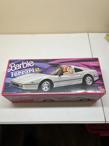 Vintage Barbie 1988 White Ferrari Car Mattel New In Sealed Box