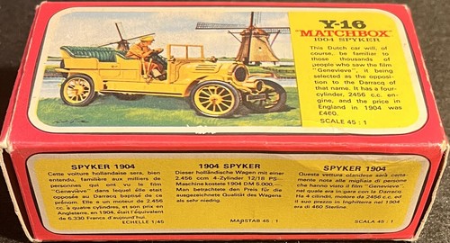 Matchbox Lesney 1:45 Models of Yesteryear 1904 Spyker Y-16 New Pink & Yellow Box - Picture 3 of 3