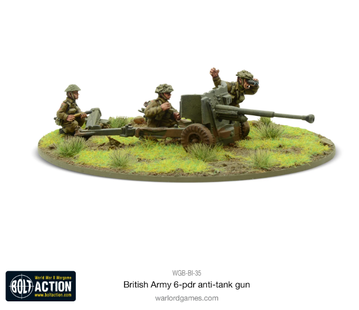 Warlord Games Bolt Action 2 British Army Six Pounder AT Gun WWII Metal WG 28 mm