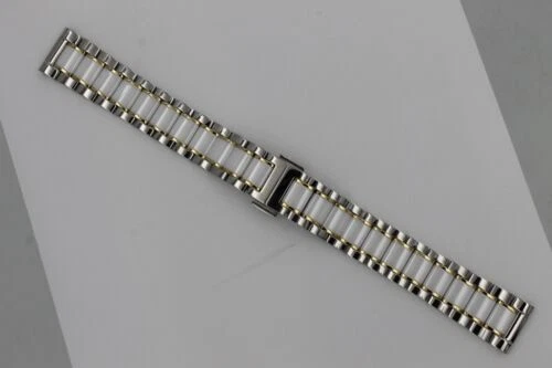 Reloj de pulsera de oro sólido blanco Bandas