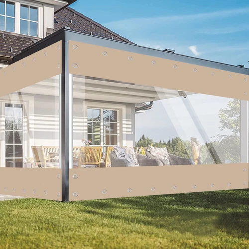 Outdoor Klar PVC Plane Vorhang Wasserdicht Schwerlast Terrasse Regenfest Vorhang USA - Bild 17 von 25