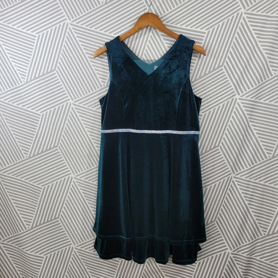 Новый Speechless платье без рукавов девочек размер XXL зеленый бархат специальное событие новый с Ярлыками - Изображение 2 из 4