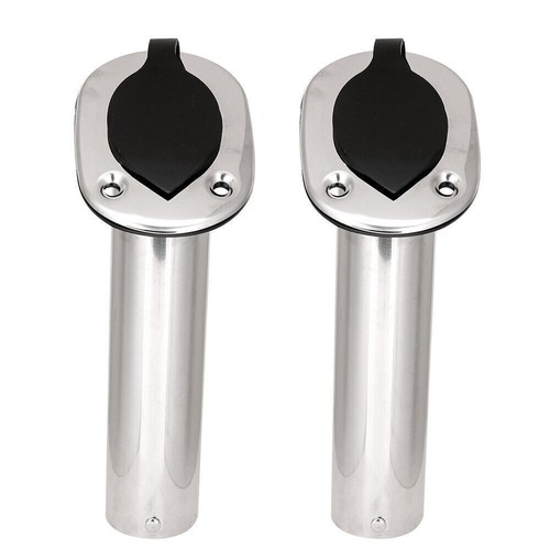 4x Fishing Rod Holders Stainless Steel Boat Flush w/ Gasket Cap 30 Degree - Picture 11 of 12