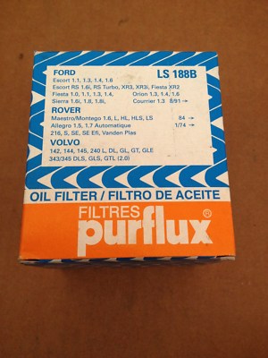 Purflux LS 188 B Ölfilter Oldtimer Ford Fiesta XR2 Escort 1,6 1,8 RS XR3 i Turbo