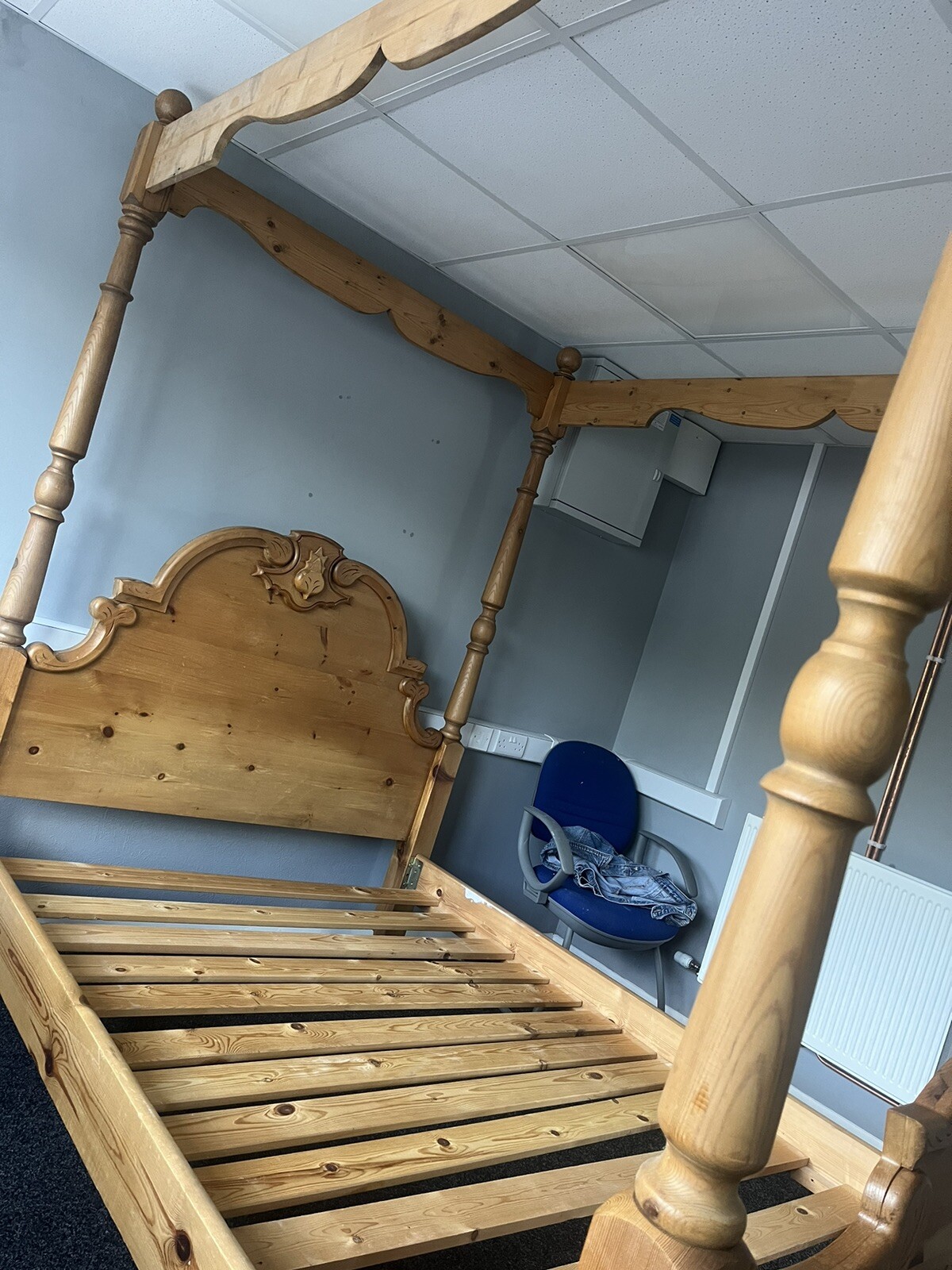 Solid pine four poster double bed frame eBay