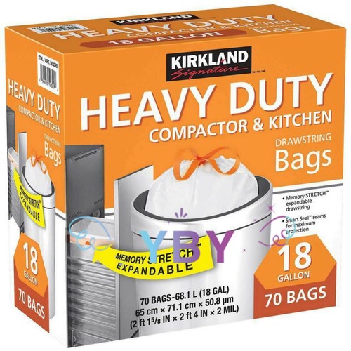 Kirkland Heavy Duty Compactor & Kitchen Trash Bags 18 Gallon 70 Bags eBay
