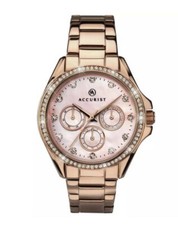 Image of Accurist Ladies Rose Gold Plated Stainless Steel Watch