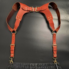VTG PU Leather Suspender Medieval Renaissance Harness Chest Shoulder Belt
