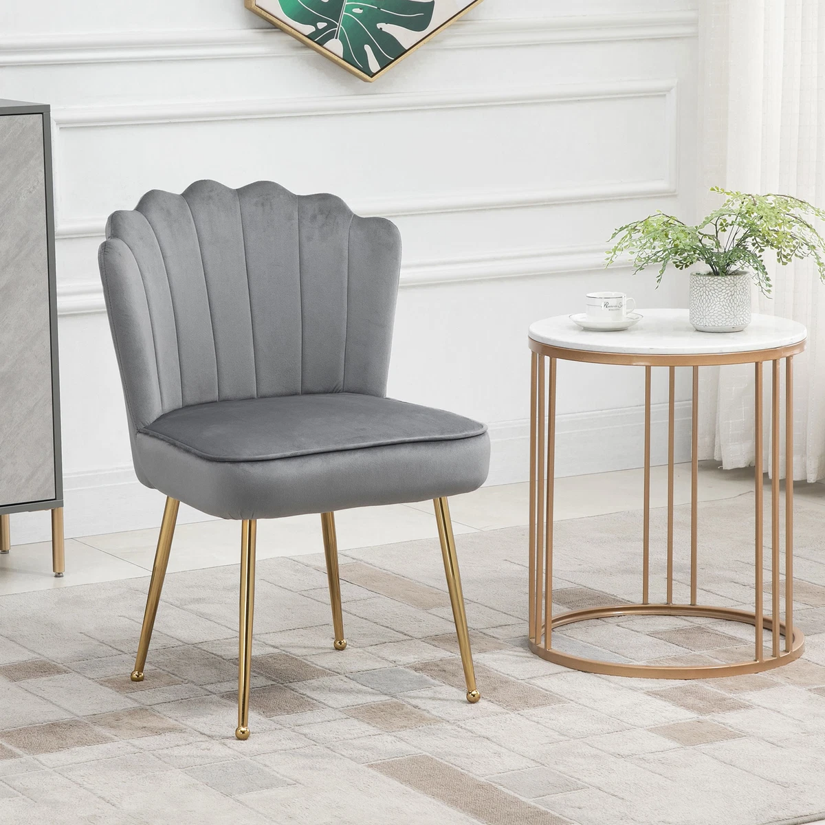 Homcom velvet cheap accent chair