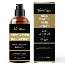 Terrafique Rice Water Hair Growth Spray With Castor oil and Ginger 4 FL OZ