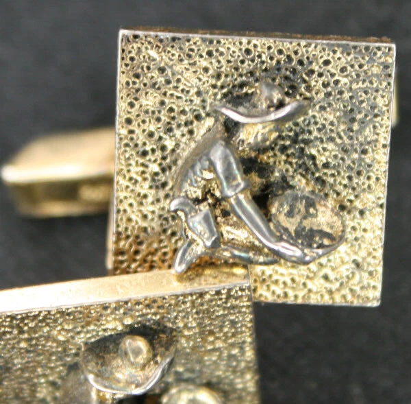 Gemelos de oro vintage de frente de ley para hombre Foto 2 de 3