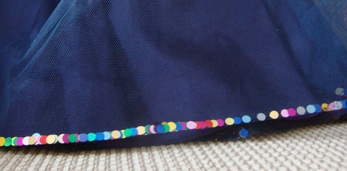 Girls Navy Dress NWT Size 5 (OOAK) sequins inside toulle/Wedding/Formal - Picture 2 of 3