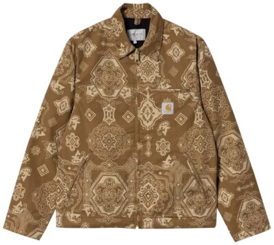 Carhartt WIP Detroit Jacket - Hamilton Brown Verse Print - Size L - UVP 199£