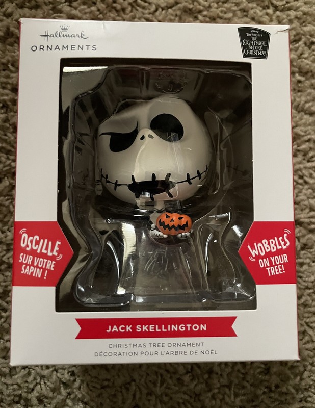 NIB Hallmark Nightmare Before Christmas Jack Skellington Wobblehead Ornament