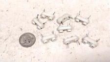 8 New Unused 1/2 inch Ceramic Crystal Socket / Old Vintage Ham Radio Amp