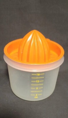 Tupperware Orange Citrus Juicer With Measuring Cup 409-8 & 1493-15