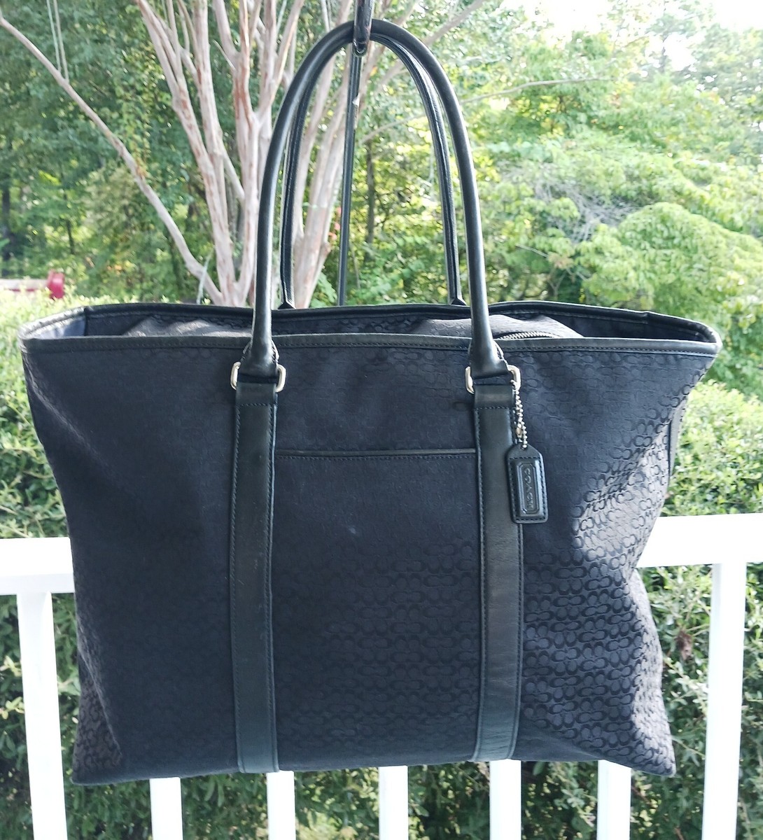 Coach 3602 Vintage Large Black Signature C Canvas Leather