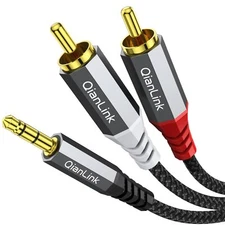 QianLink 3.5mm Aux to RCA Cable (6.6ft/2M) 3.5 mm 1/8 to RCA 2-Male Headphone...